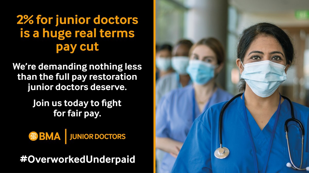 Today’s risible pay announcement is nothing less than a betrayal of the profession. It leaves junior doctors in England no choice but to press ahead with preparations for a ballot for industrial action. 

Statement from <a href="/DrSarahHal/">Sarah Hallett</a> @MikeJKemp
bma.org.uk/bma-media-cent…