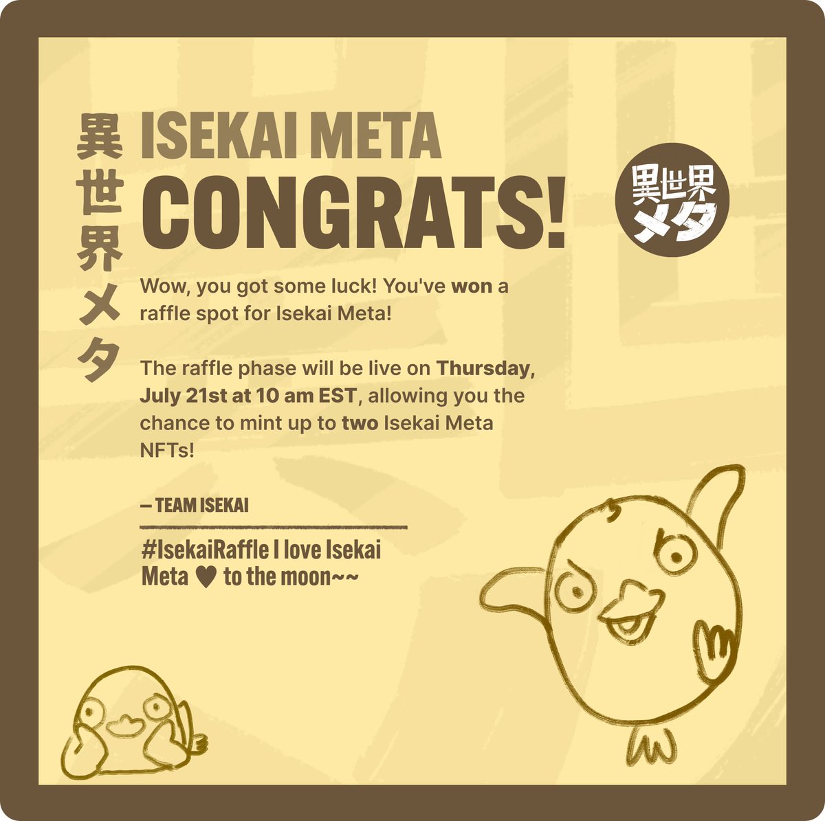 harryk2713's tweet photo. #IsekaiRaffle I love Isekai Meta ♥ Let's to the Moon 🚀 https://t.co/fdR62PDfIK