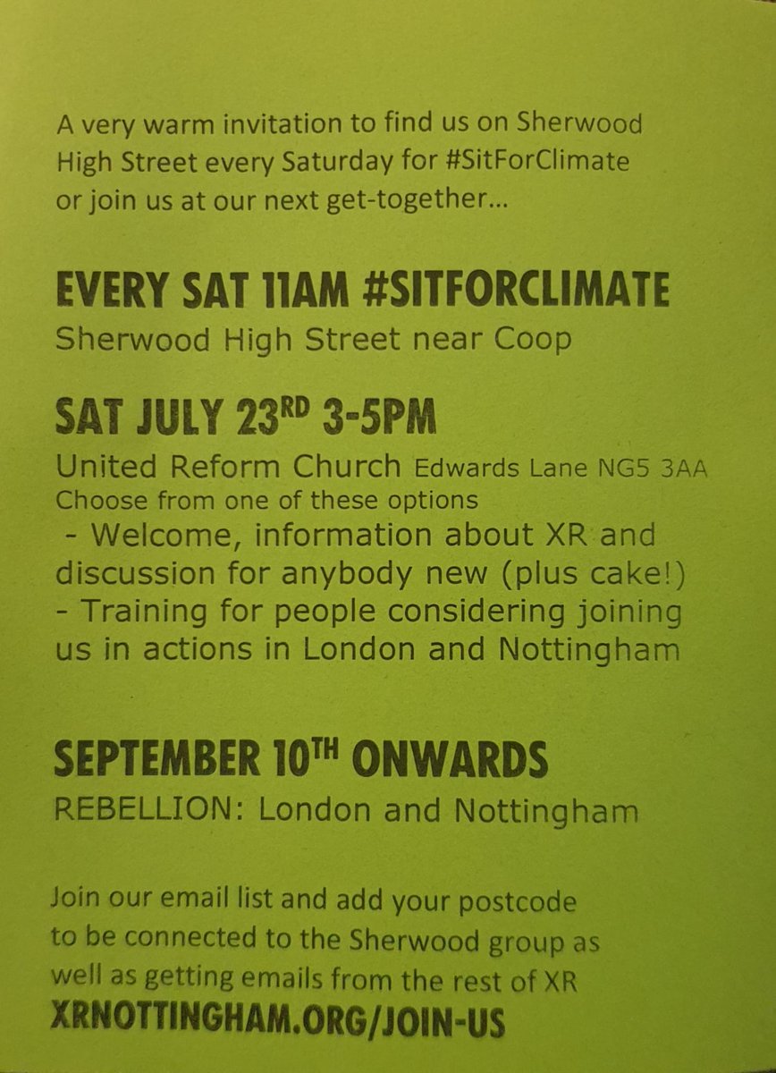 XRNottm's tweet photo. Details of our next XR Sherwood meeting! A great way to get involved in action following this heat 🥵
We will be running 2 parallel sessions, including one for those new to the group and want to find out more about us. 
Sat 23rd July 3-5pm, United Reform Church, Edwards Lane. https://t.co/3I2qljA9gq