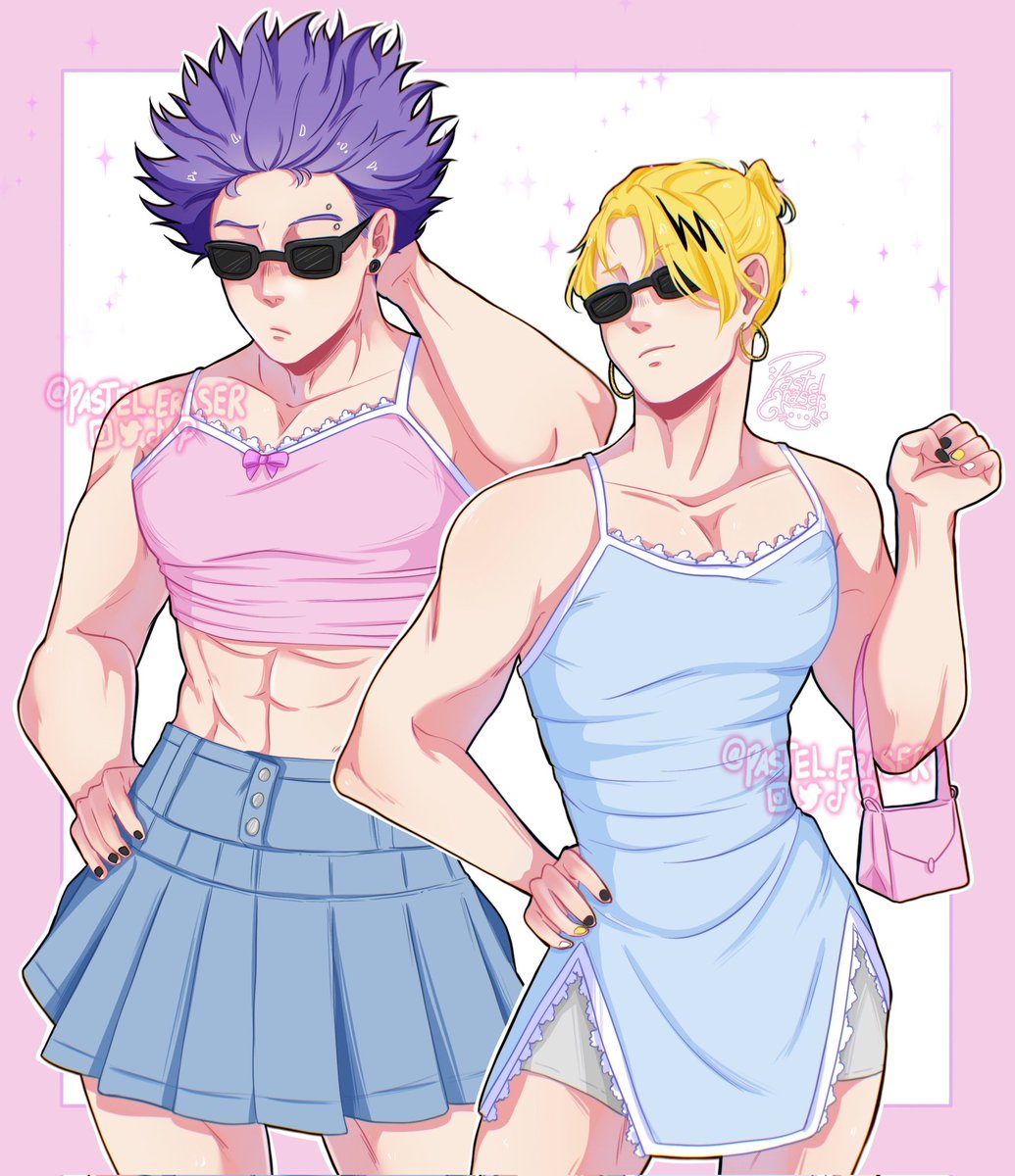 PastelEraser's tweet photo. M: I'm going out w the girls 
S&amp;D: you mean we 🤨💅🏼
#bnha #mha #shinsou #shinsouhitoshi 
#denki #denkikaminari https://t.co/gTzu5pQ5St