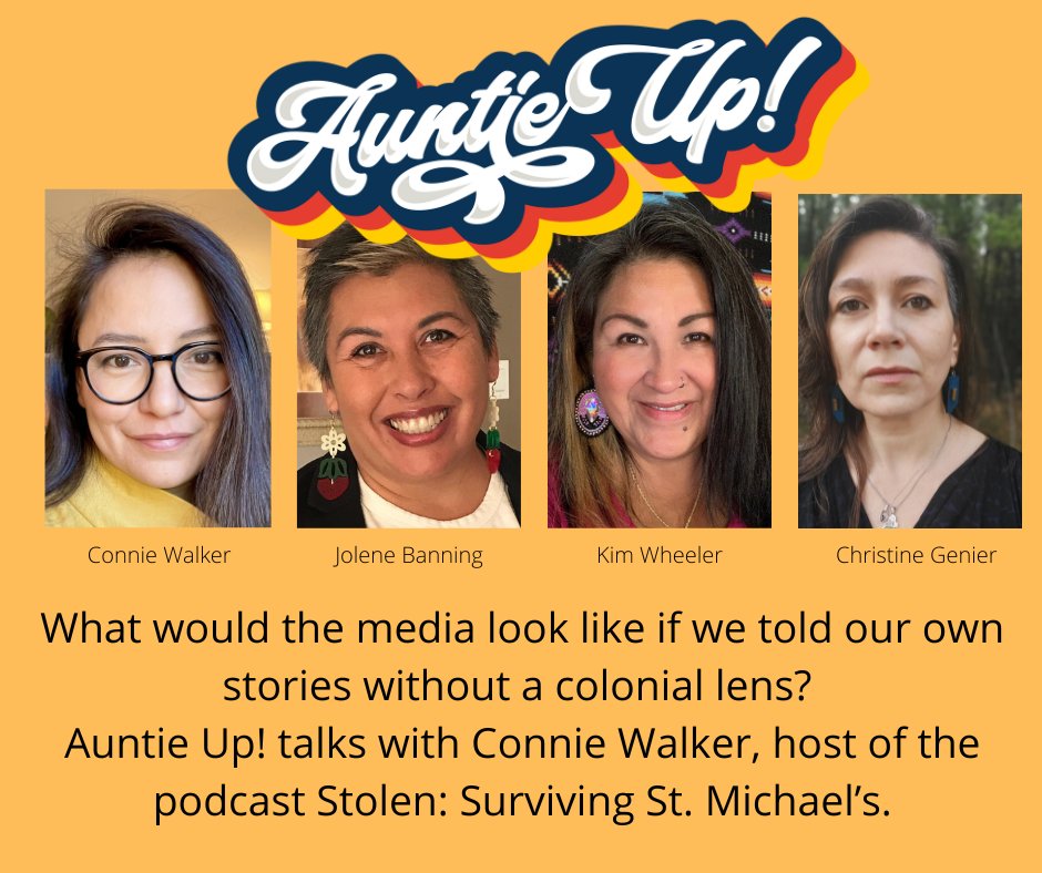 What happens when four Indigenous journalists talk decolonizing media? Join <a href="/JoleneBanning/">Jolene Banning</a> @kimagewheeler and @ChristineGenier  when they talk with <a href="/connie_walker/">Connie Walker</a>! Listen now and share with your friends tinyurl.com/AuntieUpDecolo…