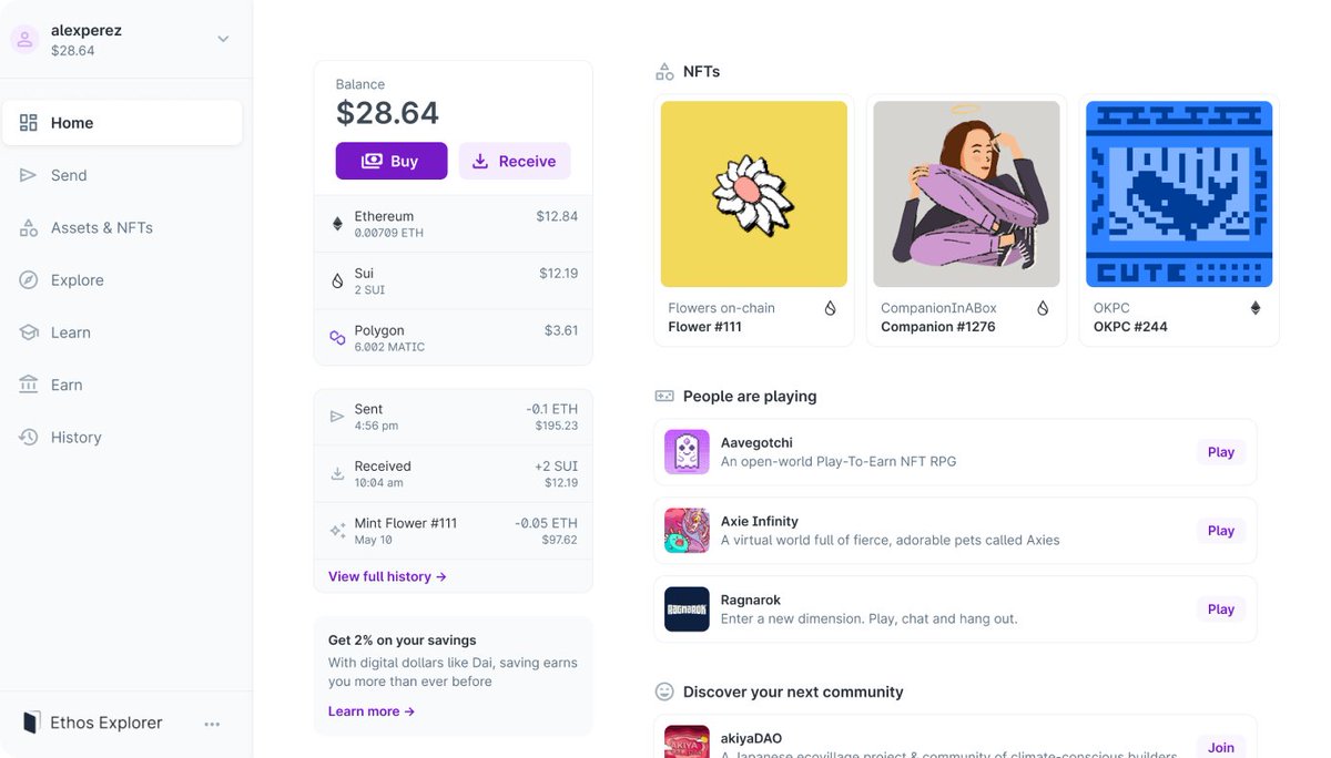 EthosWalletXYZ's tweet image. Today we’re announcing the Ethos Wallet. It’s a reimagining of the web3 wallet experience, designed around the applications we see coming on the Sui blockchain. 1/7