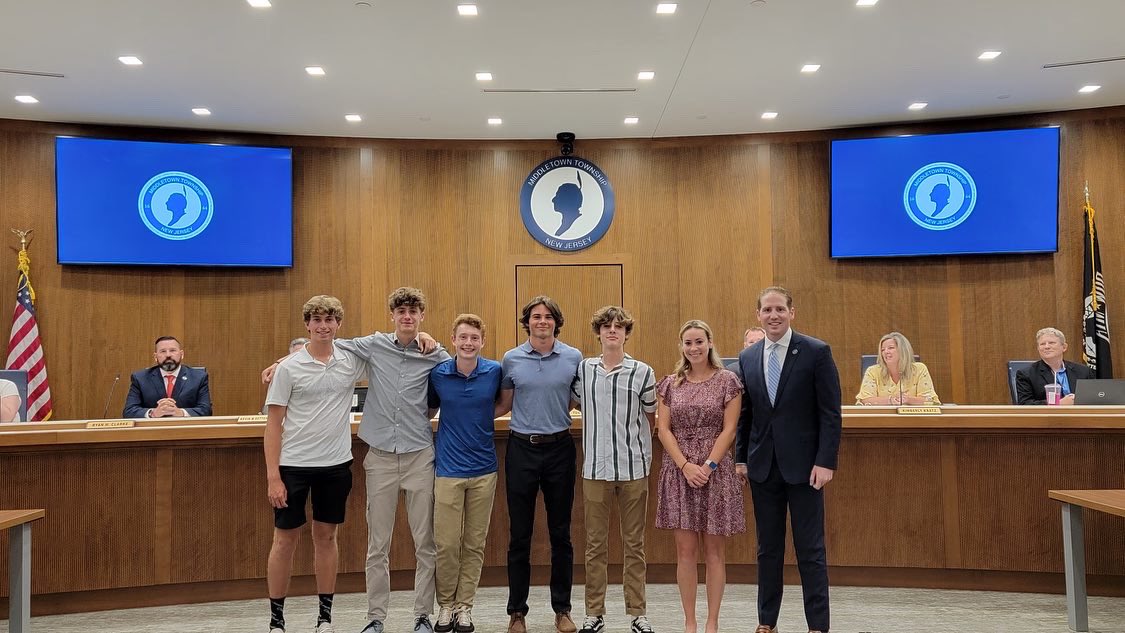 Last night, the Township Committee recognized <a href="/MTFDNJ/">Middletown Township Fire Department</a> Company #1 Volunteer Thomas Somerville for 50 years of service with a certificate and Key to the Township. 🚒

The Township Committee also celebrated <a href="/HighSchoolNorth/">High School North</a>’s Boys Track and Field’s state sectional championship! 🏆