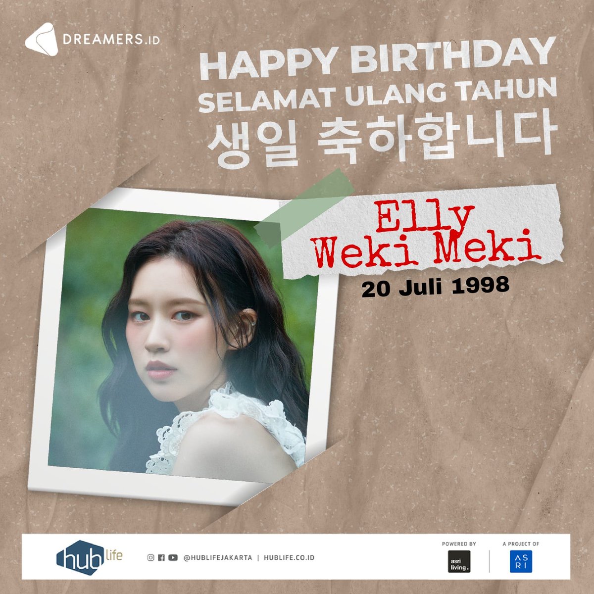 DreamersRadioID's tweet image. Happy Birthday ELLY WEKI MEKI! 🥳🎂💖
@WekiMeki

May you always be happy, healthy, and loved by many. We wish you to always walk on flowery path!

#Elly #WekiMeki
#HappyEllyDay
#핾복한_생일을_축하핾
#EllyEllyMarshmellyDay