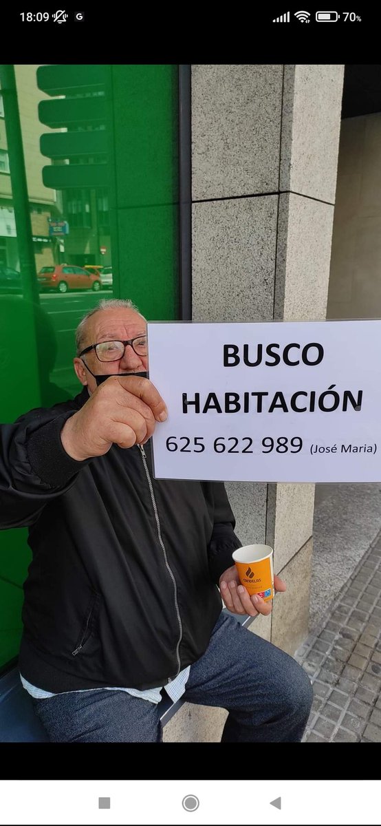 Abrillopeeez01's tweet photo. @EloyTP 
Buenas! Acabo de ver esto , este hombre necesita una habitación para vivir, pues debe dejar la que tiene actualmente antes del 1 de agosto.
Tiene 69 años, no tiene mascotas y no fuma ni bebe. + https://t.co/BRaBiAvd5K
