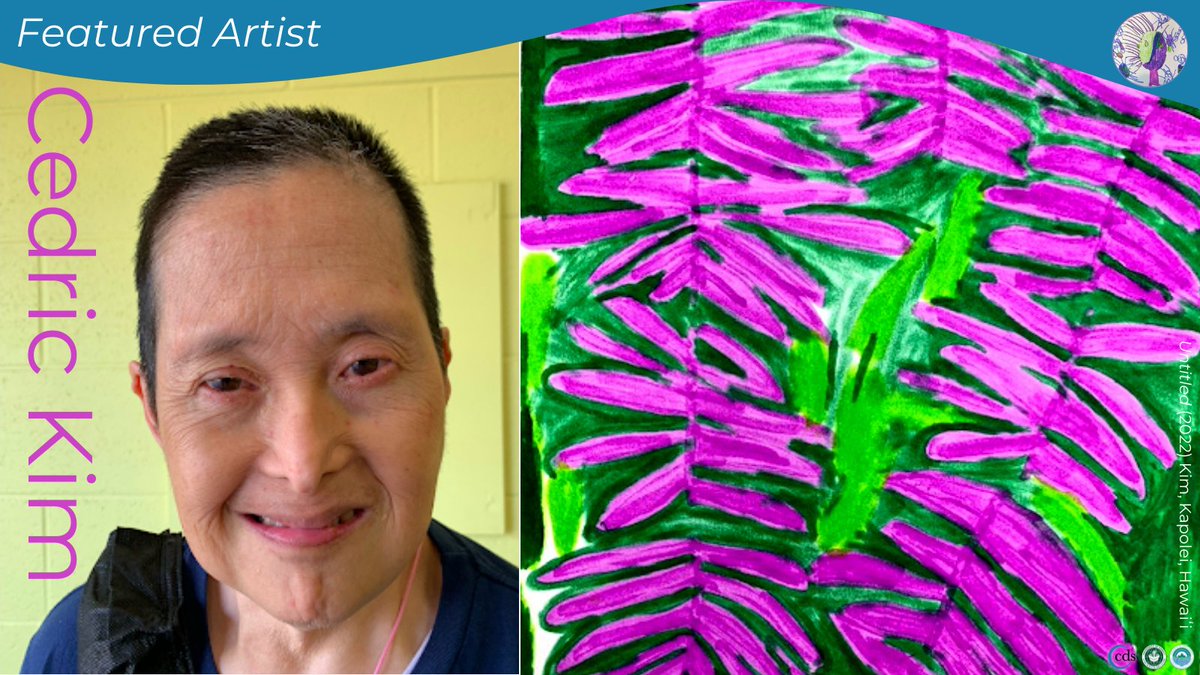 CDShawaiiedu's tweet photo. Meet featured artist Cedric Kim at Make Art, Change Lives https://t.co/7SfONiy3Hl
He has an affinity for flowers and draws and paints them with great care. He currently attends the day program at Responsive Caregivers of #Hawaii #ArtistWithDisabilities #DisabilityPrideMonth https://t.co/MrM74NmHiz