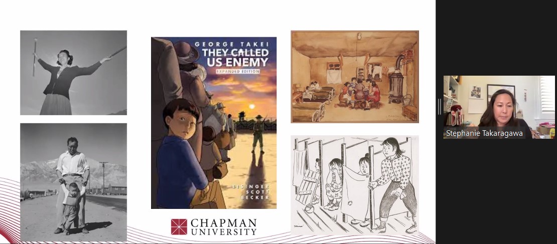 CopleyatUSD's tweet image. &quot;Images and Imaginings of the Japanese American Internment*: Comics and Illustrations of Camp&quot; discussion includes previous @OneBookSD selection &quot;They Called Us Enemy&quot; by @GeorgeTakei. #CSPS22 #OBOSD #sandiego #libcomix #librarytwitter