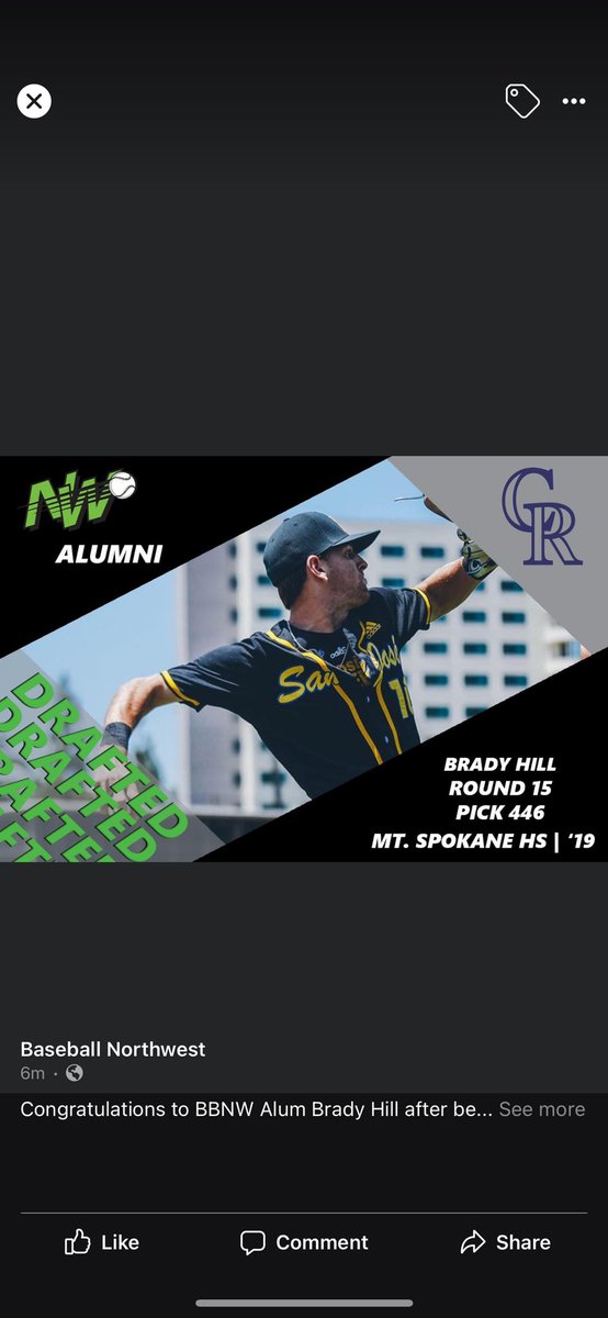 Congrats Brady on being drafted!!  Best of luck as you pursue the dream. #rollcats #mtspokanebaseball