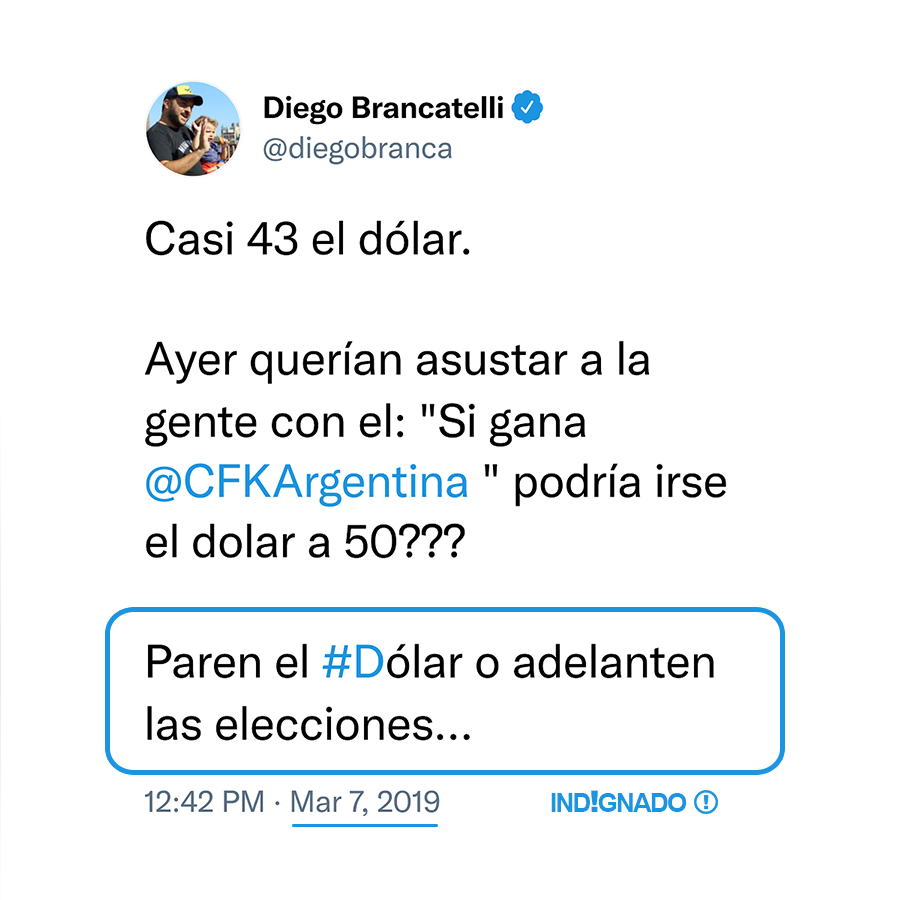indignadoxd's tweet photo. Hola @diegobranca. Paren el #Dólar o adelanten las elecciones. Gracias. https://t.co/CBeKijbexv
