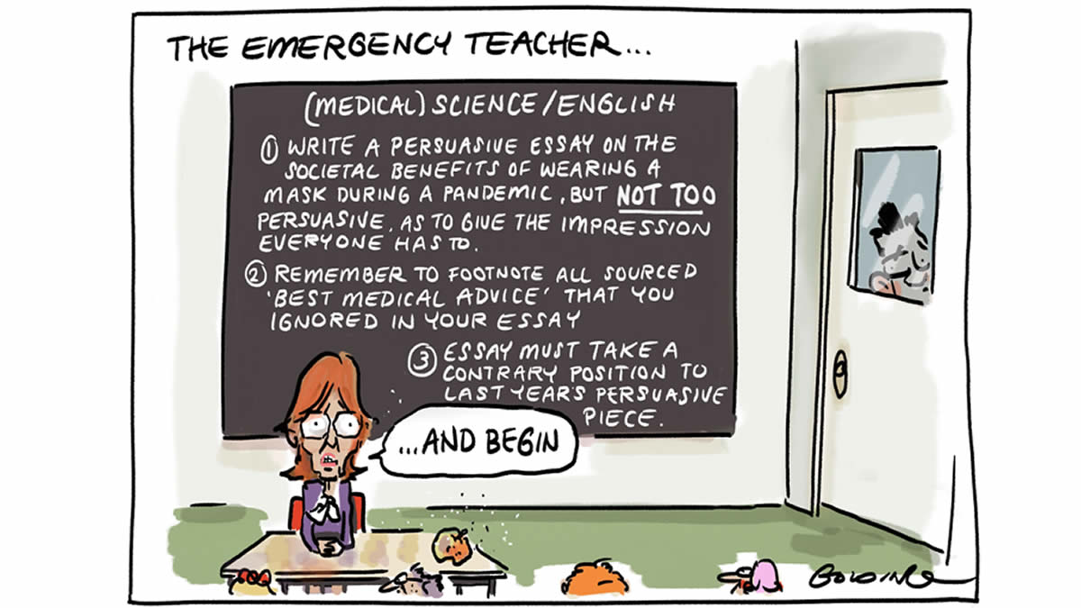 Government mask messaging.
Today's <a href="/theage/">The Age</a> cartoon.
