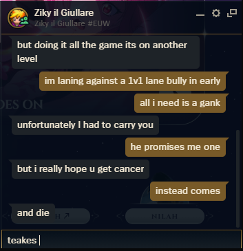 Karaknak's tweet photo. @RiotSupportDACH Guten Abend, ich kriege nach einem Spiel eine Freundschaftsanfrage mit einer sehr "netten" Nachricht hinterher.. Ist das so ok? https://t.co/V94DxShX9S