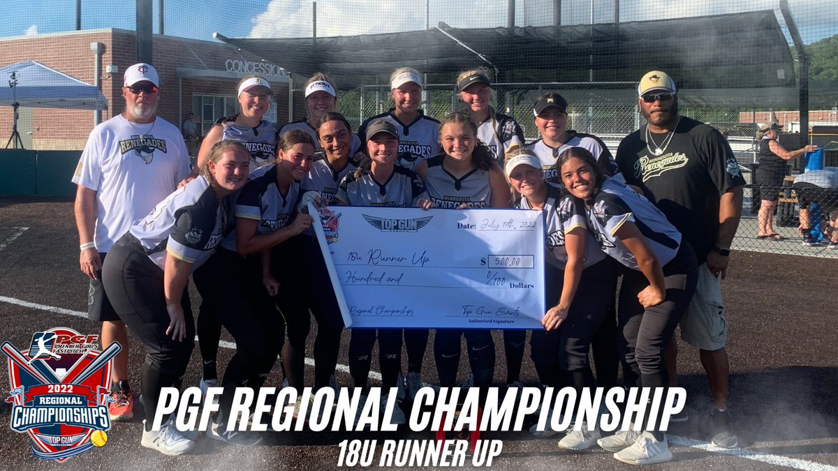 TopGunEvents's tweet photo. Congrats to @MNRenegadesSB! Strong weekend to finish as 18u runner up at the PGF Regional Championship! https://t.co/uLe9qbUdix