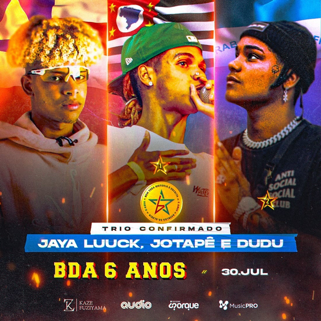 batalhadaldeia's tweet photo. 🔥 FICOU APELÃO ESSE TRIO? 🔥

3 lendas do freestyle se juntam nesse trio pesado! Jaya que sempre dá show, Jotapê o atual campeão, e Dudu campeão de duas edições de aniversário!

Juntos esses 3 monstros prometem destruir geral na BDA 6 anos!

#bda6anos https://t.co/UfevuzYQ8P