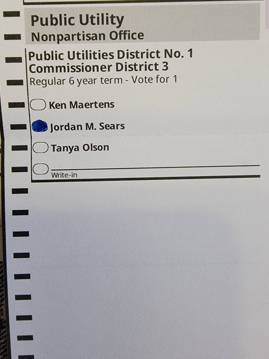 JordanSears1999's tweet photo. It's always a surreal moment casting a ballot for yourself. We're 14 days away from election day and I would be humbled and honored to earn your vote. 
#VoteSears #PUDSears #SearsForProgress #snohomishcounty #SnoCoPUD #SearsForPUD #CleanerEnergy #GreenerCommunities https://t.co/979hQBttwW