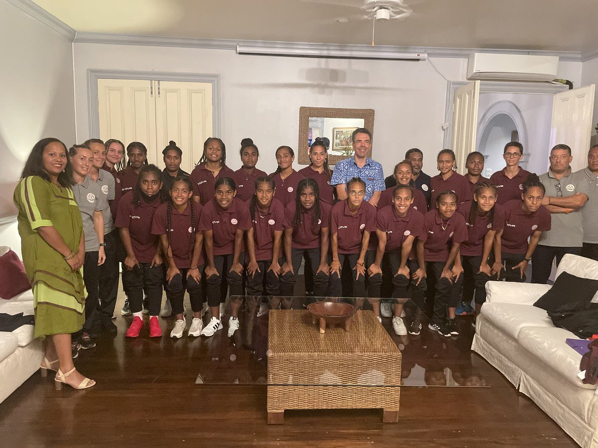 Really thrilled to have the NC 🇳🇨 🇫🇷 Womens national soccer team in Fiji for the Womens Nation Cup. Looking forward to facing our wantoks from 🇸🇧 tonight. ravi d'avoir l'équipe nationale de football féminine de la NC à Fidji. Ce soir Match contre nos wantoks de 🇸🇧 ce soir 🙌🏾❤️