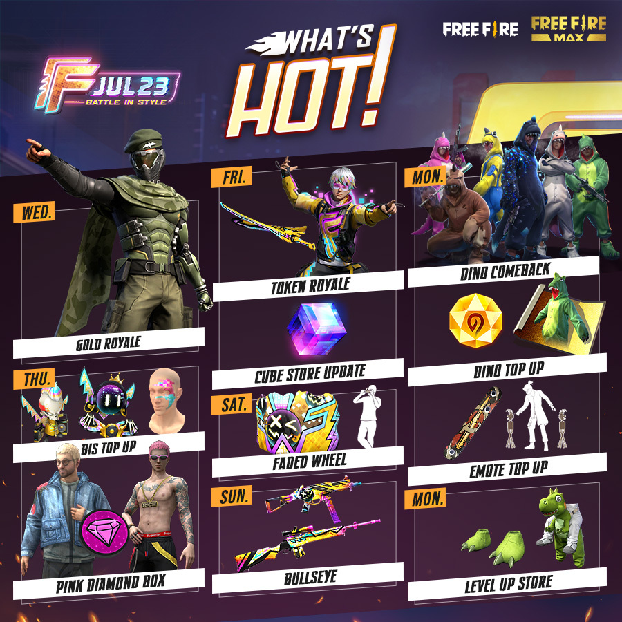 Garena Free Fire North America on X: 🔥📕WEEKLY SCHEDULE TIME📕🔥 What's  🔥 in #FreeFire this week: New emotes arrive through the Hacker Store and  Emote Topup, the Underworld Wrecker and Liberty Superjock