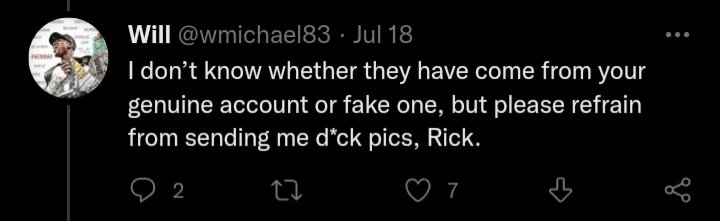 UserAdvlce's tweet photo. Our admin team has learned of allegations about indecent conduct from the #boxing account @RealRickGlaser1. Please report any harassment you receive from this account. We'll continue to monitor this situation.
Kind regards,
User advice https://t.co/UV47nX6I42
