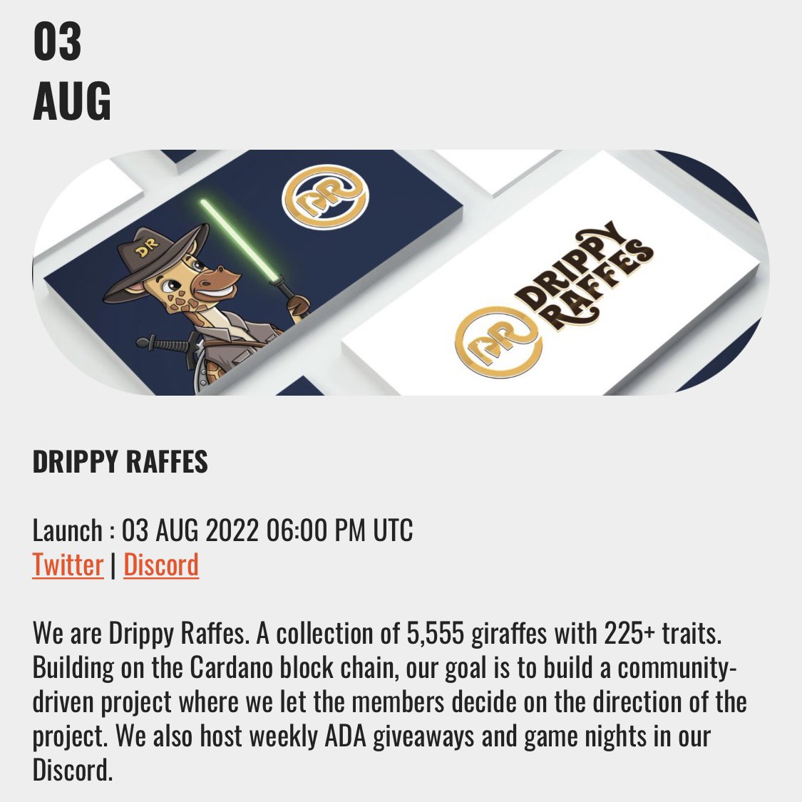 DropCnft's tweet photo. 🚨Just listed on @DropCnft !🚨

🔥Follow all #CNFT projects on https://t.co/zVvzojp42l. Earn ADA, get DCNFT tokens and try to win #CNFTs delegating to the DCNFT Pool.

#CNFTDrop #CNFTCommunity #CardanoNFT #CNFTProject https://t.co/hto18jGdCx