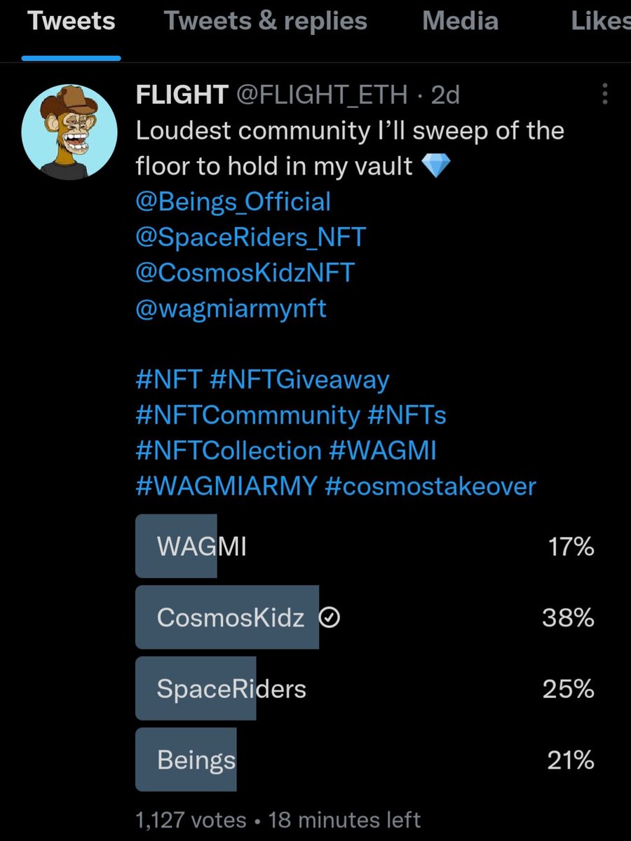 Elon Musk | Natural Geographic (0/50) (@legendary_559er) on Twitter photo π you know we do it different at <a href="/CosmosKidzNFT/">Cosmos Kidz</a> we come out the shadows like ninjas. 2/2 wins on polls. Dont sleep on us! #cosmostakeover #cosmoskidz π you know we do it different at <a href="/CosmosKidzNFT/">Cosmos Kidz</a> we come out the shadows like ninjas. 2/2 wins on polls. Dont sleep on us! #cosmostakeover #cosmoskidz