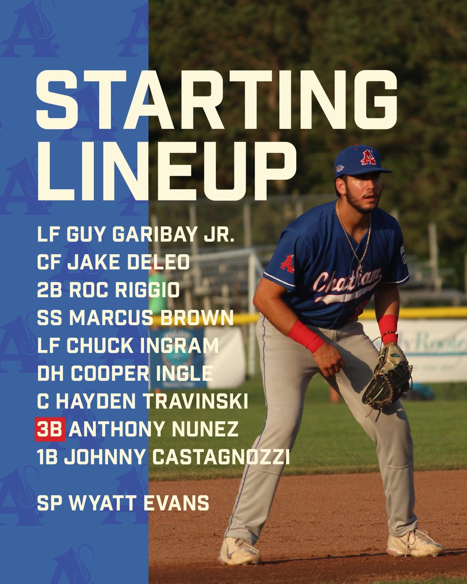 ChathamAnglers's tweet photo. Anthony Nunez (@UT_Baseball) will start at third base against the Whitecaps. https://t.co/FpqtdDutNi