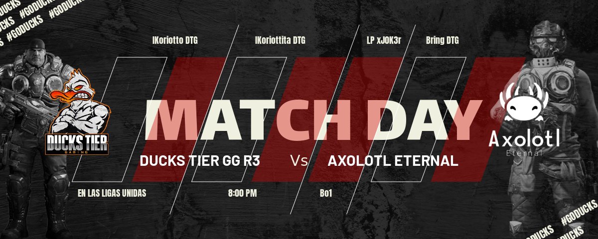 Tenemos Doble enfrentamiento en <a href="/LigasUnidas/">Ligas Unidas de Latinoamerica</a> 8:00 PM
🆚 <a href="/AxolotlEternal/">Axolotl</a>
🆚 <a href="/DuckTierGaming/">Ducks Tier Gaming</a> R3

<a href="/lKoriotitta/">♡𝖑𝕶𝖔𝖗𝖎𝖔𝖙𝖎𝖙𝖙𝖆🐧</a>
@lKoriotto_DTG
<a href="/bring089/">Bring</a>
#LpJoker

Vamos con todo!! 🔥🎮
#GODUCKS

Caster <a href="/LuLYayoB/">Yayo Bautista</a> <a href="/RiizeI/">🦄 Riize Oficial 🦄</a>