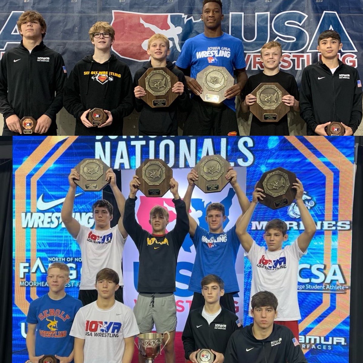 SWA goes 7 for 7 in the freestyle finals. The boys absolutely balled out this week in Fargo…14 All-Americans with 7 National champions. So proud of my men. #builtnotborn \S/ 👊🏻🇺🇸