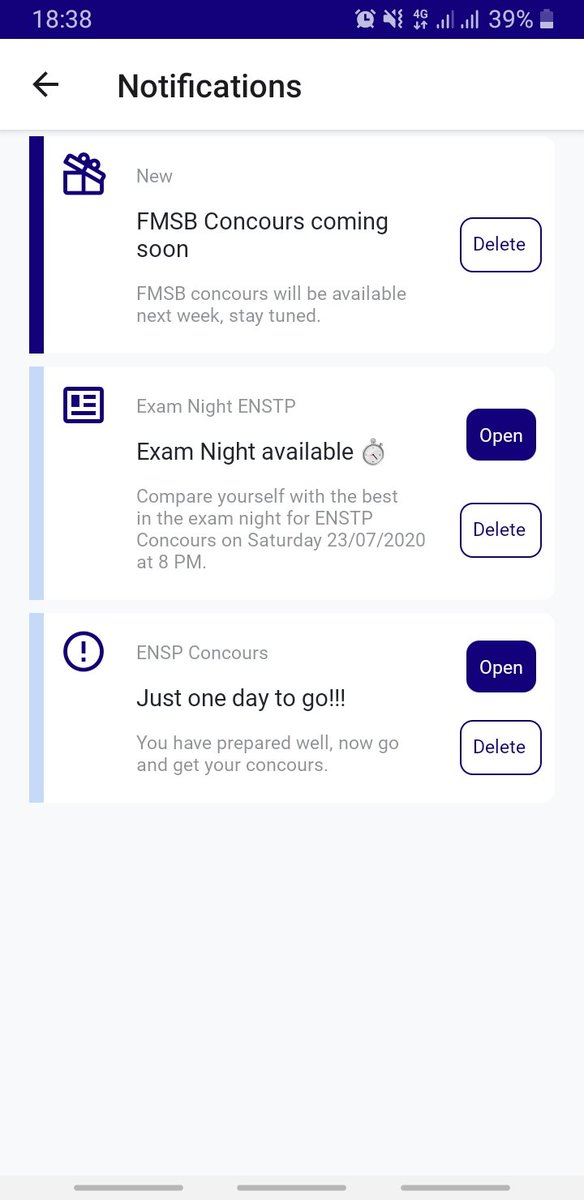 monkey_K1n9's tweet photo. L'écan de notifications est probablement l'un de mes préférés dans l'application shomi (c'est simple mais fonctionnel).

Le contenu pour le concours de l'FMSB (ex CUSS) arrive la semaine prochaine.

Un exam night est aussi prévu vendredi pour l'ENSTP. https://t.co/eFQpZyFwHu