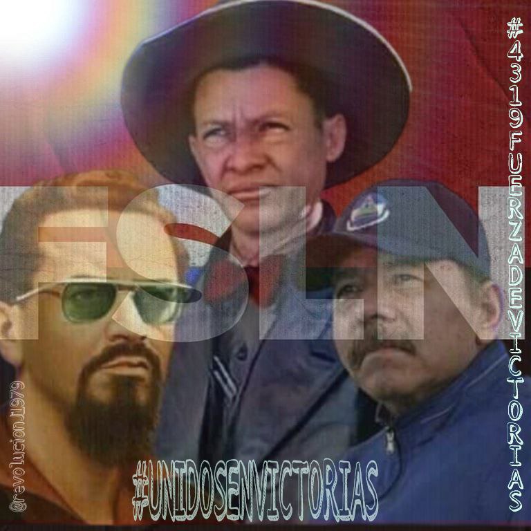 #UnidosEnVictorias 
En 43 años de Revolución se ha venido cosechando los ideales, las luchas, principios, los valores de quienes han dirigido este Proyecto tan bello como es el FSLN. De Sandino, Carlos, Daniel y los miles de Héroes y Mártires de Nicaragua. 
#4319FuerzaDeVictorias