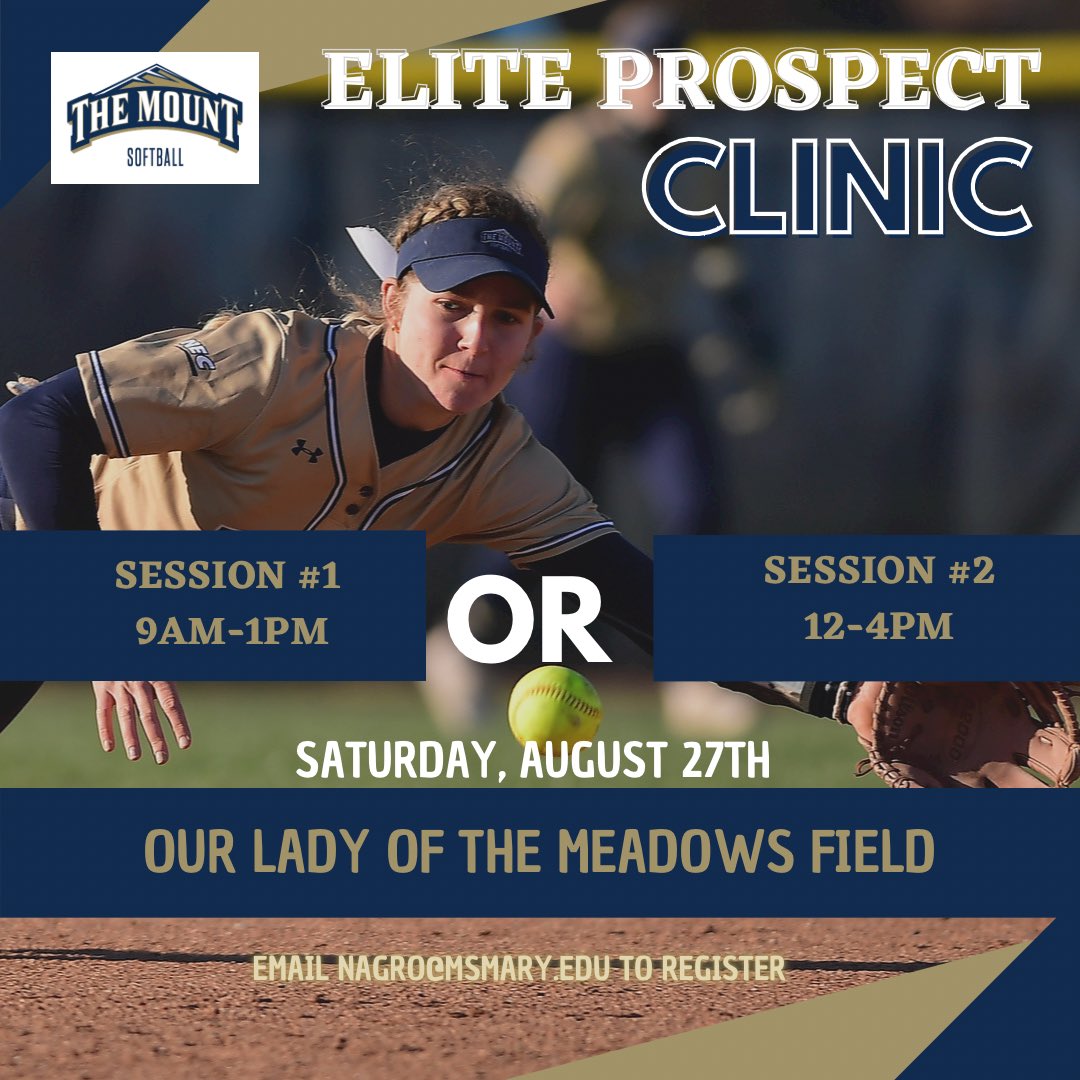 This clinic will be 🔥🔥🔥🔥 register today by emailing nagro@msmary.edu‼️ @mountathletics #softball