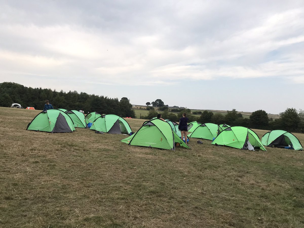 NewHallDofE's tweet photo. Day 2 campsite. Today was an early walk out followed by chilling at Monsal Head, walking to Lees Bottom and transfer into camp. Power cuts across the area meant ice creams at the farm house to help the farmer out. Tomorrow should be back to a normal Gold day. https://t.co/ACA3q53Z0R