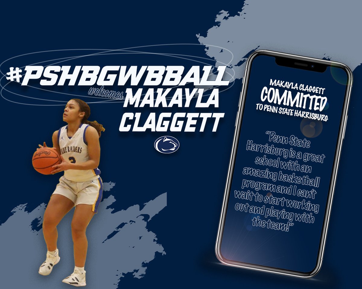 PSHbgWBBall's tweet photo. It's time to announce our new additions to the #pshbgwbball program for the 2022-23 season! 

To start, we have Harrisburg, Pa. native Makayla Claggett! Welcome to the family @MakaylaClaggett 🏀💙🦁

@PSHbgAthletics 
#pshbgwbball https://t.co/FxBNxywlIW