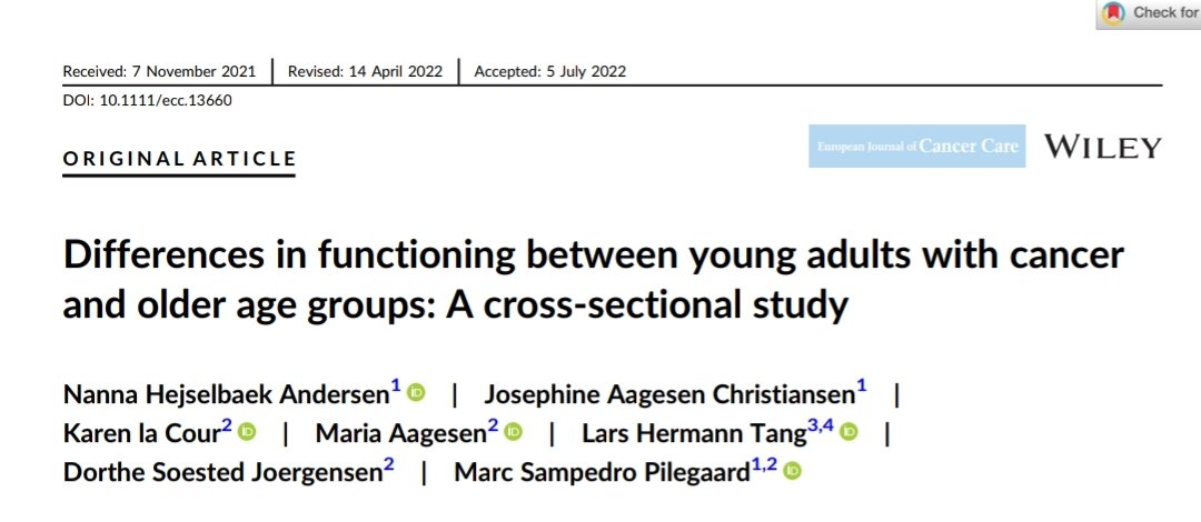 New study supporting the
need for age-specific rehabilitation services addressing young adults
 with cancer.

onlinelibrary.wiley.com/doi/epdf/10.11…

#exercisefirst