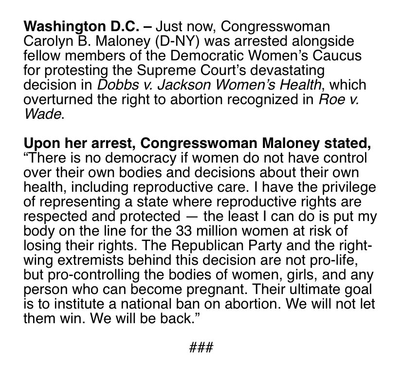 Carolyn B. Maloney tweet media