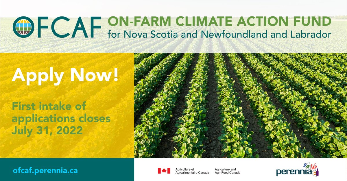 Join us for an info session on July 20 at 7pm to find out how to get up to 75k in funding to implement Beneficial Management Practices for on-farm sequestration of carbon/reduction of GHG emissions.

Register in advance for this meeting:
ow.ly/9HSO50JX4AV 

#OFCAF_NSNL