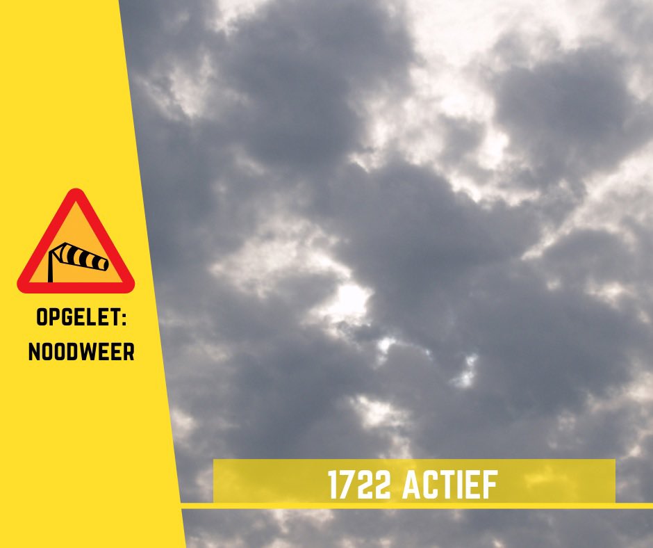 🌩 Het KMI voorspelt voor vannacht een kans op enkele plaatselijke (onweers)buien. Morgen kunnen de buien tijdens de namiddag en avond in sommige streken voor veel neerslag zorgen (20 tot 30 mm).

👉 Het nummer voor niet dringende brandweerhulp 1722 = actief!