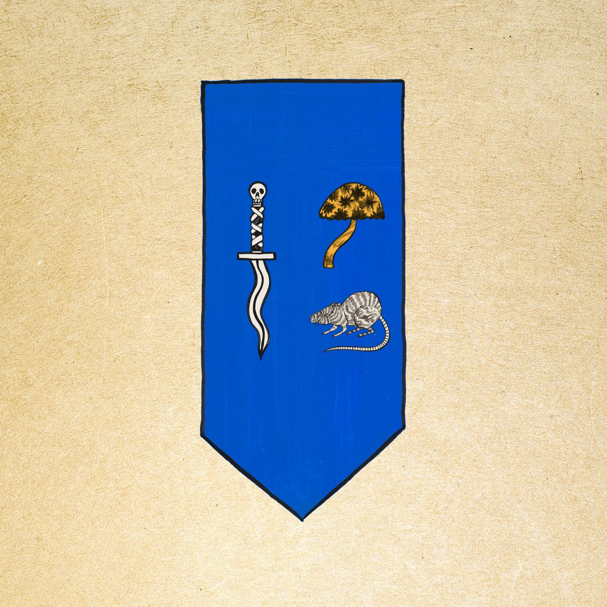 BannersNft's tweet photo. Inspired by @PillsLore, we're going to do a little writing challenge. In just 2 tweets, write the story of a Banner. Could be history, events, characters etc...it's up to you.

To start, you'll be writing about the house of Mushroom/Rat/Dagger #17929

1/2 https://t.co/FCsGQrw5Fd