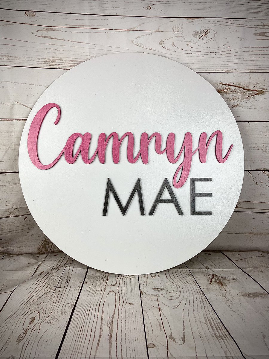 OsoLaserCustoms's tweet image. This is the first nursery name sign I have done. It is a large 22” circular oak plywood base with laser cut and hand painted names attached. 
#nurserydecor #nurserynames #babynamesign #babynames #babysign #woodensigns #woodnamesign #itsagirl #itsaboy #babybump #handmade