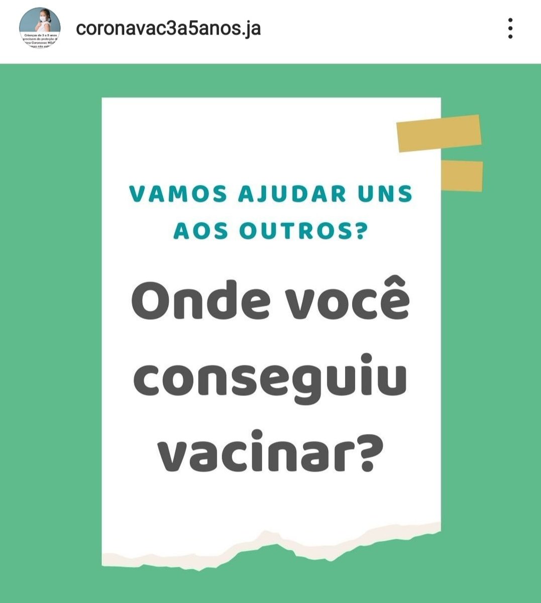 Quer saber onde é possível vacinar as crianças de 3 a 5 anos com Coronavac? 

Acesse o link e saiba mais: instagram.com/p/CgMuaQpug12/…

E meus cumprimentos a todos envolvidos na campanha Coronava3a5anos.ja! 👏 pic.x.com/4OLOXnnQAa