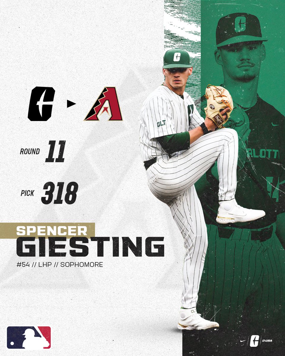 CharlotteBSB's tweet image. 𝐂𝐋𝐓 ➡️ 𝐀𝐑𝐈

Congratulations to @SpencerGiesting on being selected by the @Dbacks in the MLB Draft!

#9ATC | #GoldStandard