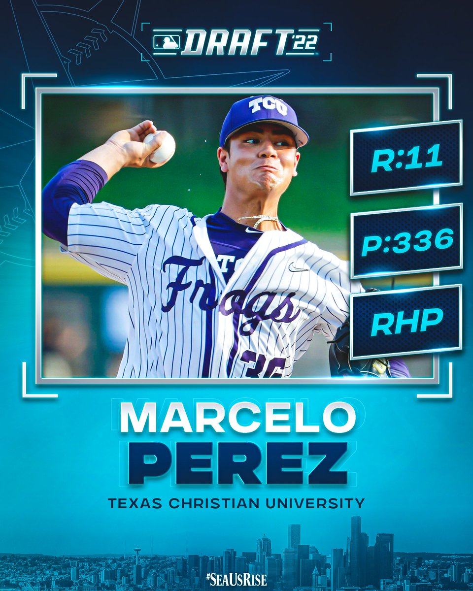 The first pick of day 3 👇 

With the 336th pick of the 2022 #MLBDraft, we have selected <a href="/marceloperezz_/">Marcelo Perez♛</a> (RHP) out of <a href="/TCU_Baseball/">TCU Baseball</a>. #SeaUsRise