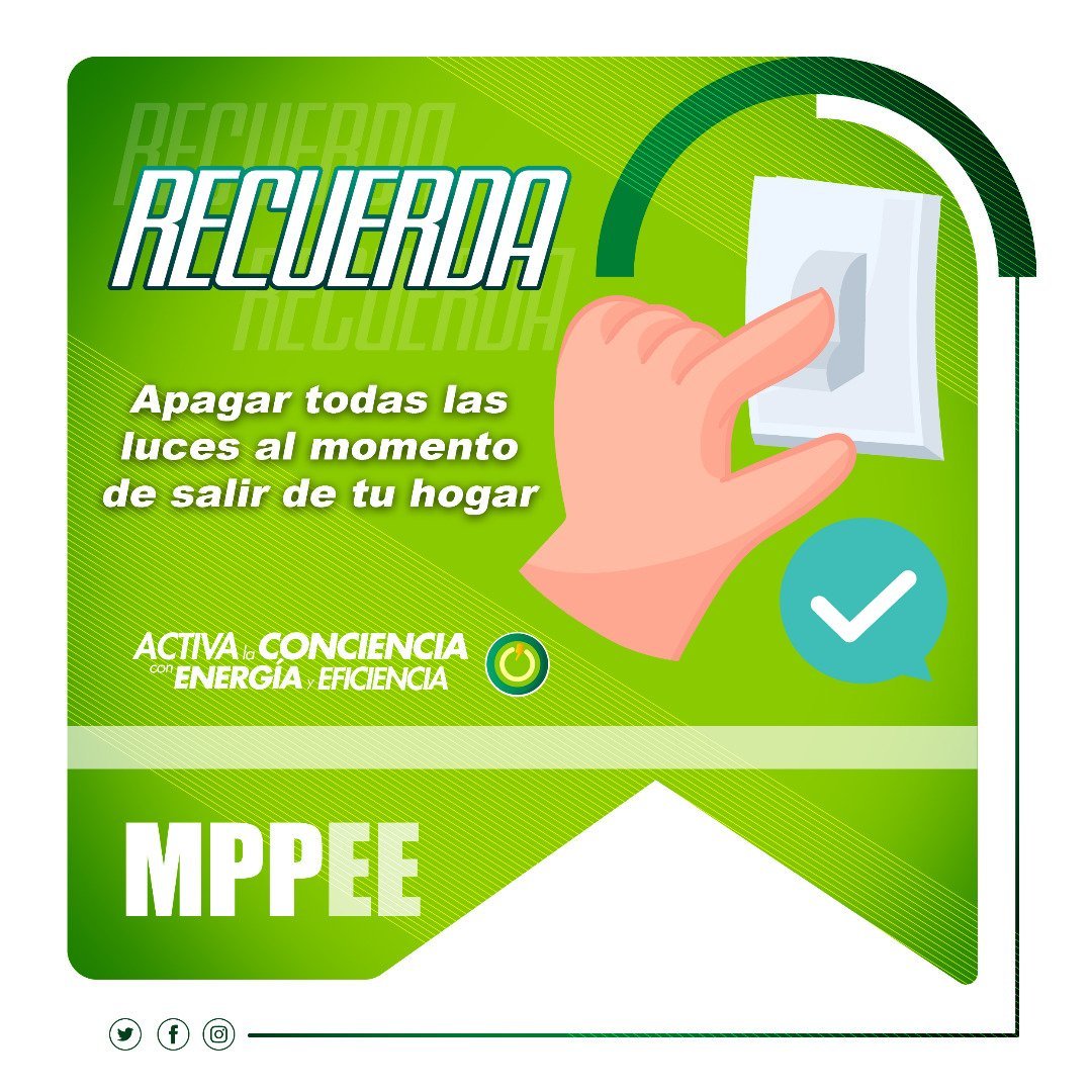 🗣️ ¡𝐄𝐒 𝐂𝐎𝐍𝐓𝐈𝐆𝐎!⚡️ 
Únete a la campaña "Activa la Conciencia con Energía y Eficiencia".
Es necesario que nos eduquemos sobre el uso racional de los recursos energéticos. 
 #VenezuelaVictoriosa