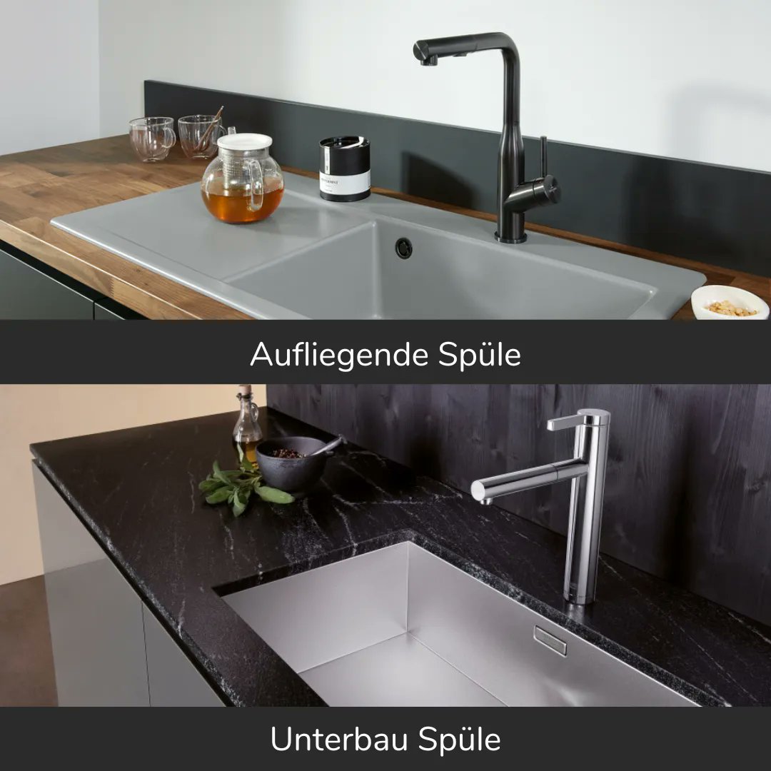 REDDY_Potsdam's tweet photo. Aufliegend vs. Unterbau 🖐️

Aufliegend
✔️ Leicht einzubauen
✔️ Viele Modelle
✔️ Viele Anbieter
✔️ Preisgünstigste Einbauart
❌ Schmutz bleibt hängen
❌ Sichtbar im Arbeitsbereich

Unterbau
✔️ Ästhetisch im Gesamtdesign
✔️ Arbeitsplatte im Vordergrund
❌ Nicht ... https://t.co/C73mwSXkhr