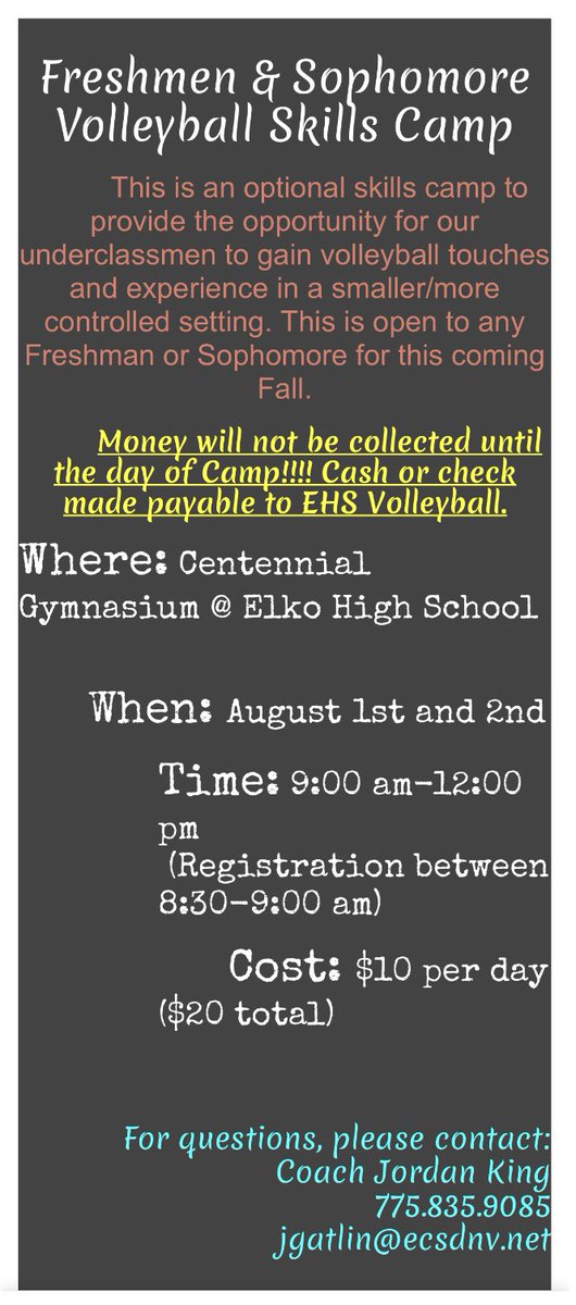 9th and 10th grade skills camp!