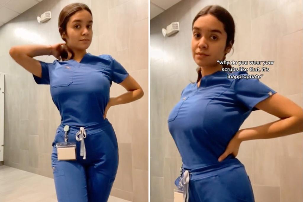 nypost's tweet photo. I'm a nurse and people call my scrubs 'inappropriate' — but it's just my body https://t.co/Jfbhj2zNBu https://t.co/wzDewGIbLB