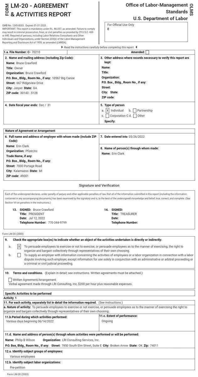 Union Busting Tracker (OLMS Tracker) tweet media