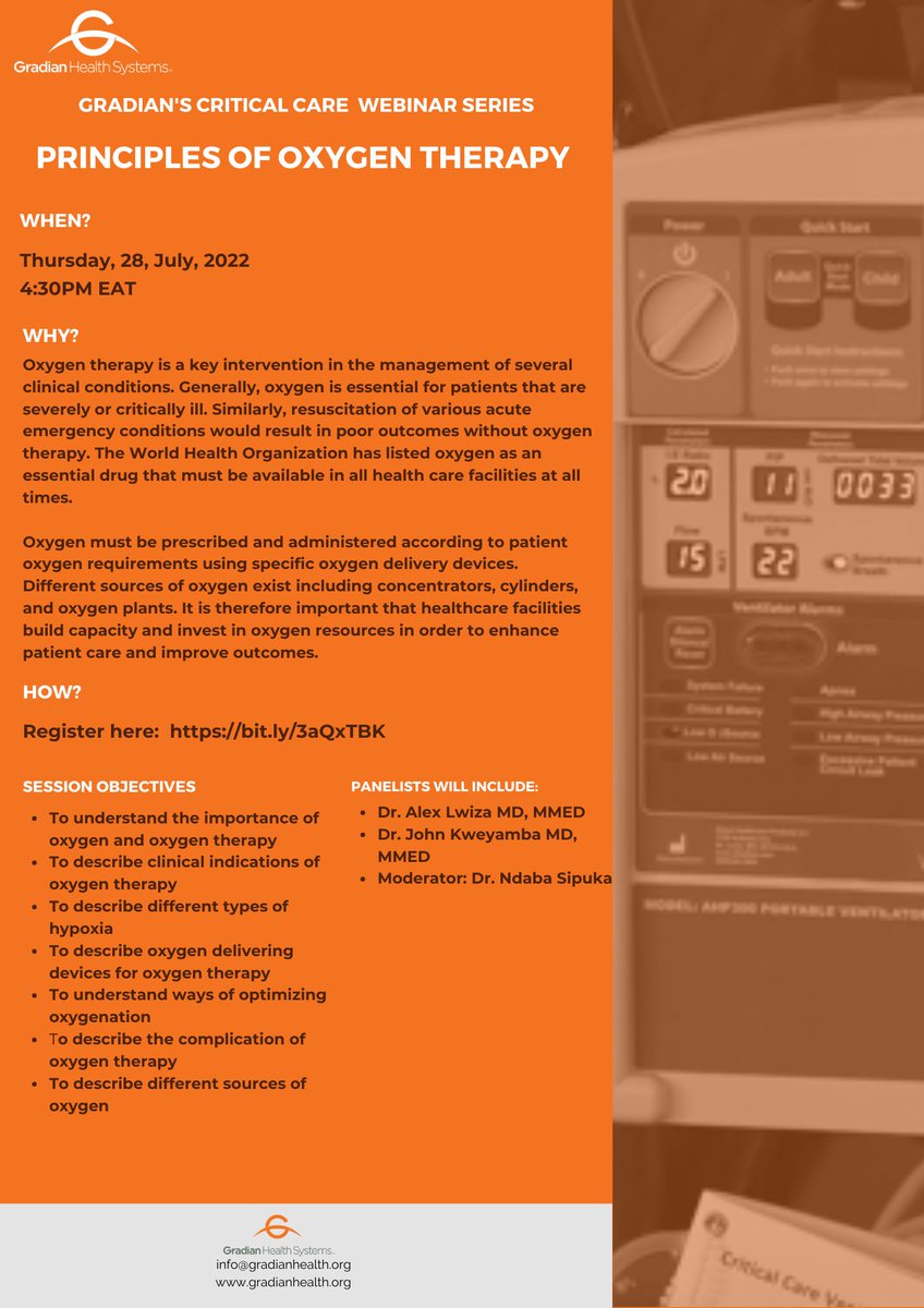 Register here for our next Critical Care training webinar on Thursday, July 28, 2022: bit.ly/3aNs7B9