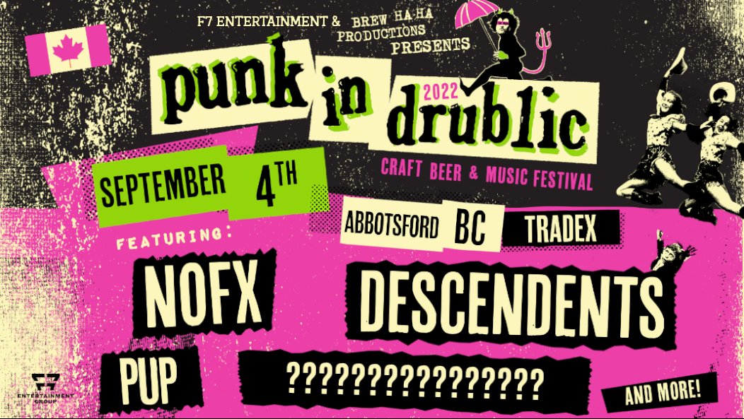 Happy to announce that FUN 100 is the secret guest at the craft beer x punk fest at Tradex in Abbotsford. We will also be headlining the MCC Sale the following weekend.