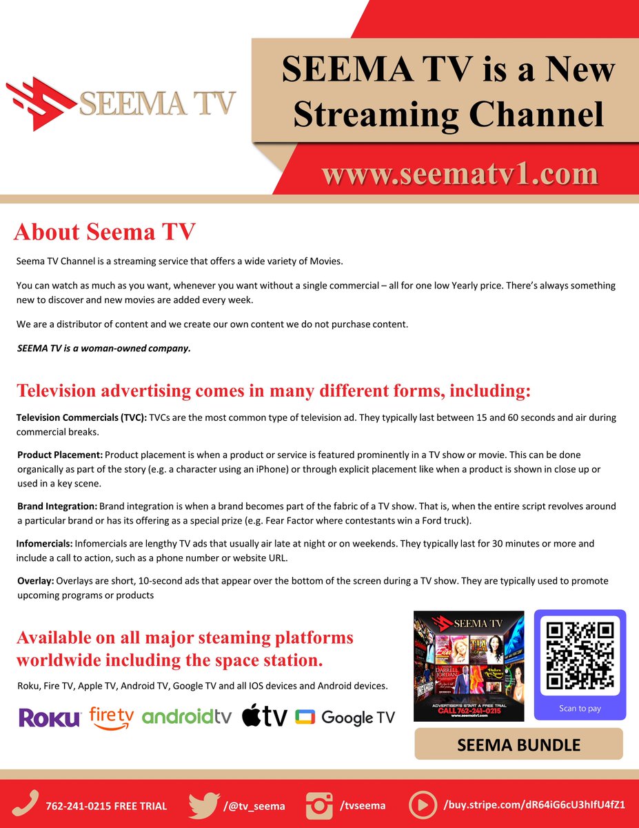 tv_seema's tweet photo. Get Instant Access To Worldwide Advertising Get Started Today Free Trial #free #foryou #Sales #FreeTrial https://t.co/jQujozjbUj