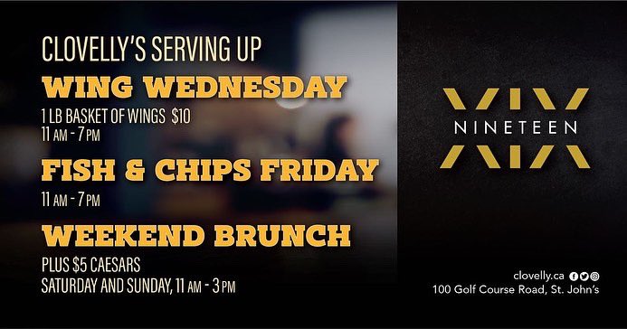 That time of week is almost here! 

🍗Wing Wednesday!
🐟 Fish &amp; Chips Friday!
🍳 Weekend Brunch!

We look forward to seeing you and your friends soon.