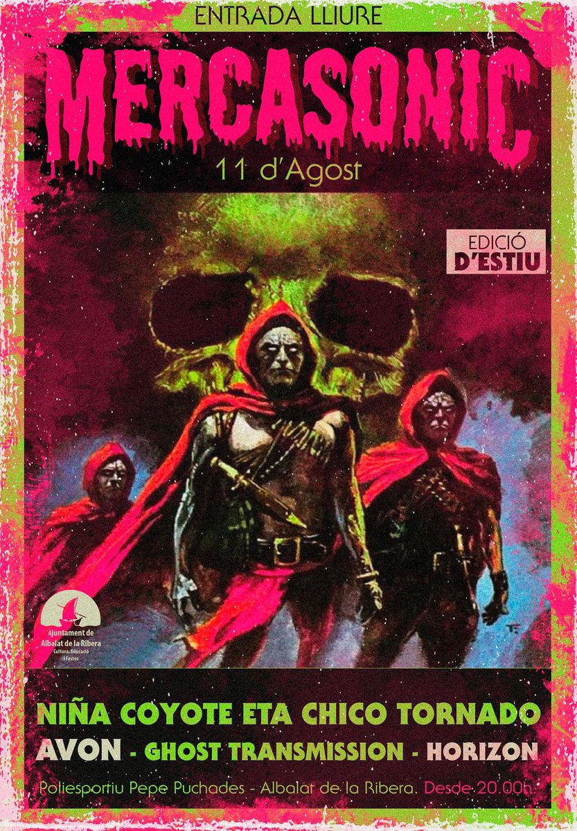 Pues tenemos jarana el 11 de agosto junto a Niña Coyote eta Chico Tornado, Ghost Transmission, Avon Desert Rock ¡organiza PUNCH FEST!🔥🔥🔥 amics de valencia, venirse!!! Entrada gratuita!!! 🤘🏼🤘🏼🔥